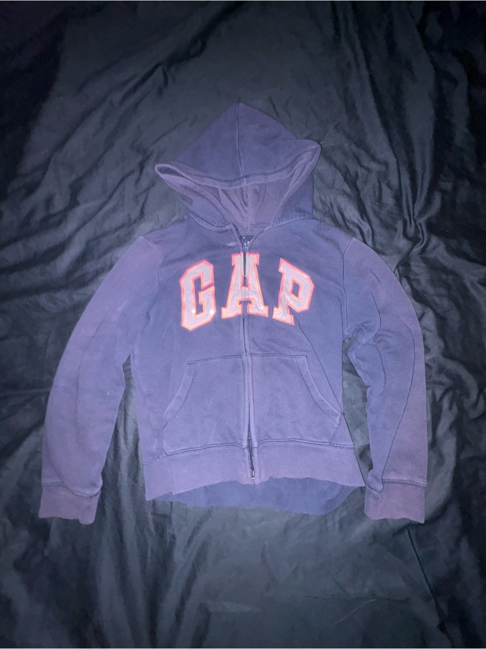 GAP Purple Zip Hoodie with Pink Logo